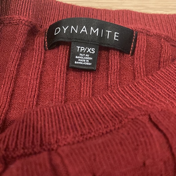 Dynamite Red Ribbed Sweater - Picture 3 of 4